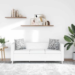 Canapea cu 3 locuri, alb, piele artificiala GartenMobel Dekor