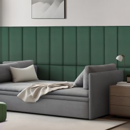 Set 2 panouri tapitate de perete Carpino, catifea, 90x30 cm, verde închis