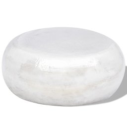 Masuta de cafea din aluminiu batut la ciocan, argintiu GartenMobel Dekor