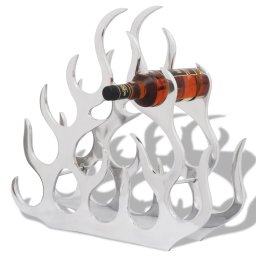 Suport sticle de vin pentru 11 sticle, argintiu, aluminiu GartenMobel Dekor