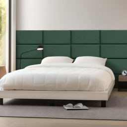 Set 3 panouri tapitate de perete Carpino, catifea, 60x30 cm, verde închis