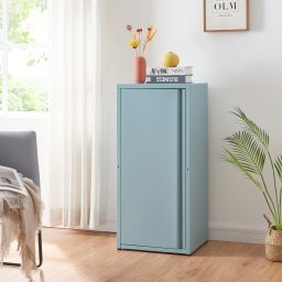 Dulap metalic albastru cu 1 usa si 2 rafturi reglabile, 88 cm