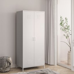 Dulap metalic pentru haine Seinajoki, alb, 180x76x50 cm, 2 usi