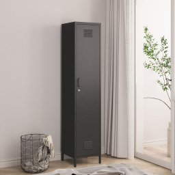 Dulap metalic vestiar Seinajoki 180x38x38 cm, negru mat