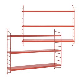 Set 2 rafturi de perete modulare rosii din otel Strängnäs