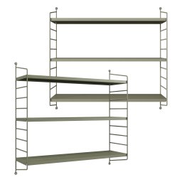 Set 2 rafturi de perete modulare metalice bej deschis Strängnäs