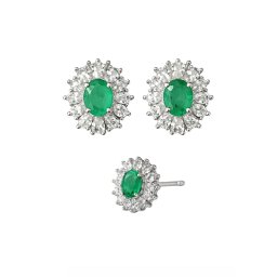 Cercei Smarald Cu Zircon Oval Fatetat 11x10x15 mm Argint 925 – 1 Pereche