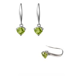 Cercei Peridot Inima Fatetat 17x6x14 mm Argint 925 – 1 Pereche