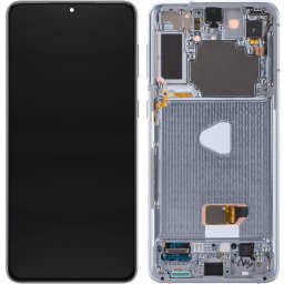 Piese si componente Display cu Touchscreen Samsung Galaxy S21+ 5G G996, cu Rama, Argintiu (Phantom Silver), Service Pack GH82-27268C