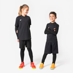 Bluză de fotbal termică, fără cusături Keepdry negru Copii