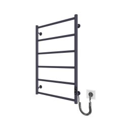 Radiator de baie tip scară CLASSIC, 110W/230V, 81x52 cm, inox/antracit, cu racordare pe partea dreaptă