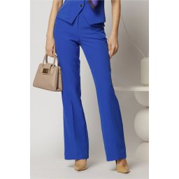 Pantaloni Melody albastri lungi croi usor evazat