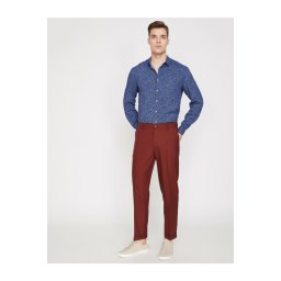 Koton Men's Red Pocket Detail Pantaloni