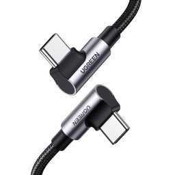 Cablu USB-C la USB-C unghiular, 100W, 5A, 1 m, negru