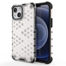 Husa Hurtel Honeycomb armor TPU Bumper - Husă silicon - compatibil cu Apple iPhone 13 mini - Anti-șoc - culoare Transparent