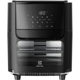 Friteuza Capacitate 12l 5 moduri de gatit 7 programe display digital rotisor tava coacere rafturi cu sita 1800W Negru