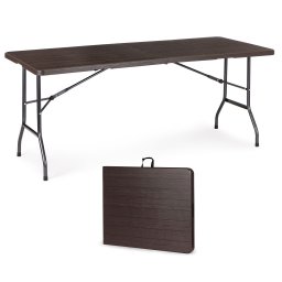 Masă pliabilă de grădină pentru banchete de catering 180 cm, maro