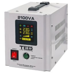 UPS 2100VA/1400W cu ieșire sinusoidală pură și acumulatori externi, TED UPS Expert TED000347