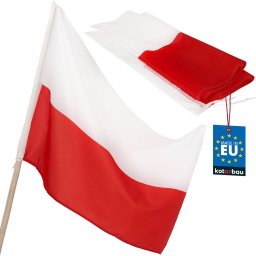 Steag Polonia alb-roșu pentru catarg cu tijă 110x70 cm