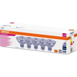 Set de 5 becuri LED MR16, soclu GU5,3, 2,6W/12V, 2700K (lumină caldă), 36° - Osram