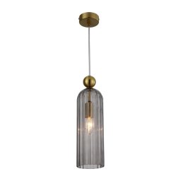 Pendul suspendat pe cablu PIEGA, 1xE14/40W/230V, alamă/negru fumuriu