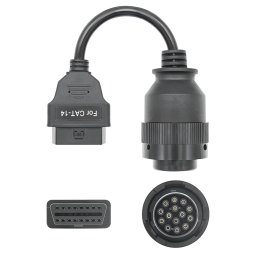 Cablu adaptor Catterpillar CAT-14 pin Deutsch femela → OBD-II 16 pin femela pentru utilaje grele, excavatoare, generatoare si incarcatoare