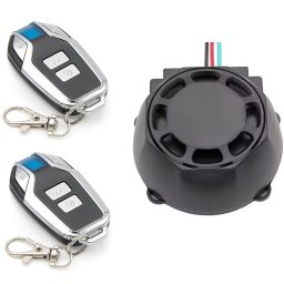 Alarma Antifurt Motocicleta Bicicleta 12V Techstar, Sirena 120-125dB, Waterproof IP55, Reincarcabila USB-C 700mAh, 2 Telecomenzi, 7 Nivele Sensibilitate, Localizare