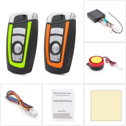 Alarma antifurt motocicleta / bicicleta 12V Techstar, sirena 120–125 dB, telecomanda wireless 315 MHz, IP55, 7 nivele sensibilitate