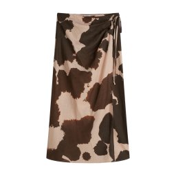 SCOTCH & SODA Fusta Linen Wrap Skirt UFS01384F 141 painterly animal eggnog