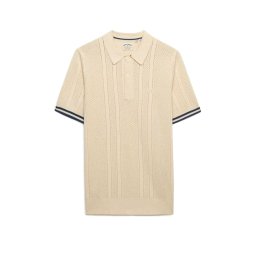 SUPERDRY Polo D2 Stud Knitted Texture S/S M1110458A 1lg oatmeal beige