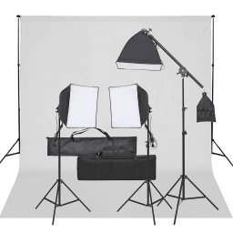 Kit studio foto cu set de lumini si fundal GartenMobel Dekor