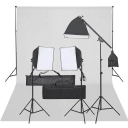 Kit studio foto cu set de lumina si fundal GartenMobel Dekor