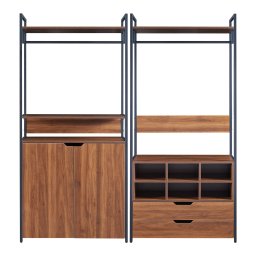 Set 2 dulapuri garderoba Larem cu bara haine, sertare si rafturi