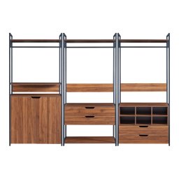 Set 3 garderobe Larem cu dulap, 4 sertare si 6 compartimente