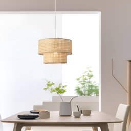 Lustra suspendata Ascot Ø30 cm cu aspect ratan, design decorativ