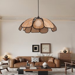 Lustra suspendata LV826 din sfoara, design rustic elegant, 1x E27