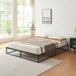 Pat metalic dublu Trerunta 160x200 cm din otel negru, [en.casa]