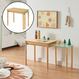 Masa pentru copii extensibila Skellefteå 60x38x52 cm natur si verde menta