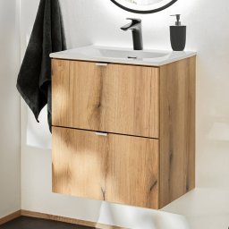 Lavoar cu masca suspendata Skelbolu 50x57x39 cm, aspect stejar