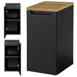 Dulap baie suspendat Skelbolu 30x60x40 cm, negru cu aspect stejar