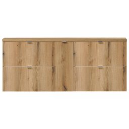 Masca dubla lavoar suspendata Skelbolu 140 cm, stejar, 4 sertare