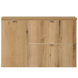 Dulap baie suspendat cu blat 90 cm, aspect stejar, Skelbolu