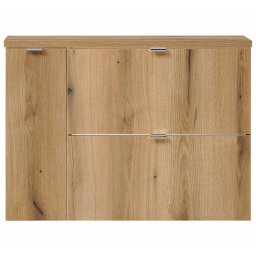 Dulap baie suspendat cu blat 80 cm, aspect stejar, Softclose, Skelbolu