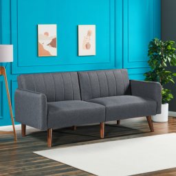 Canapea extensibila Malå, 2 locuri, gri, 175x70x72 cm, [en.casa]