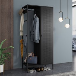 Dulap metalic pentru haine Puumala 180x80x45 cm, negru