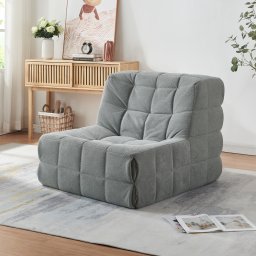 Fotoliu de podea ergonomic gri 75x90x100 cm, textil, Koskyvn