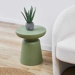 Masa laterala Posio verde 44x40 cm, design modern pentru interior si exterior