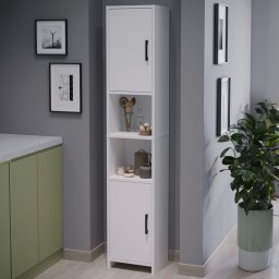 Dulap înalt Rautrina alb 180x35x30 cm pentru bucatarie sau baie