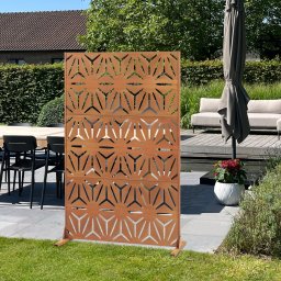 Paravan decorativ de gradina din otel Corten 180x120 cm, aspect rugina