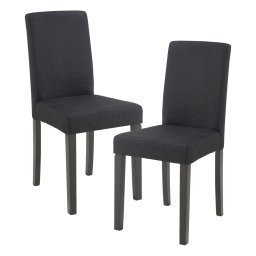 Set 2 scaune dining Hamburg negre, tapitate textil, [en.casa]